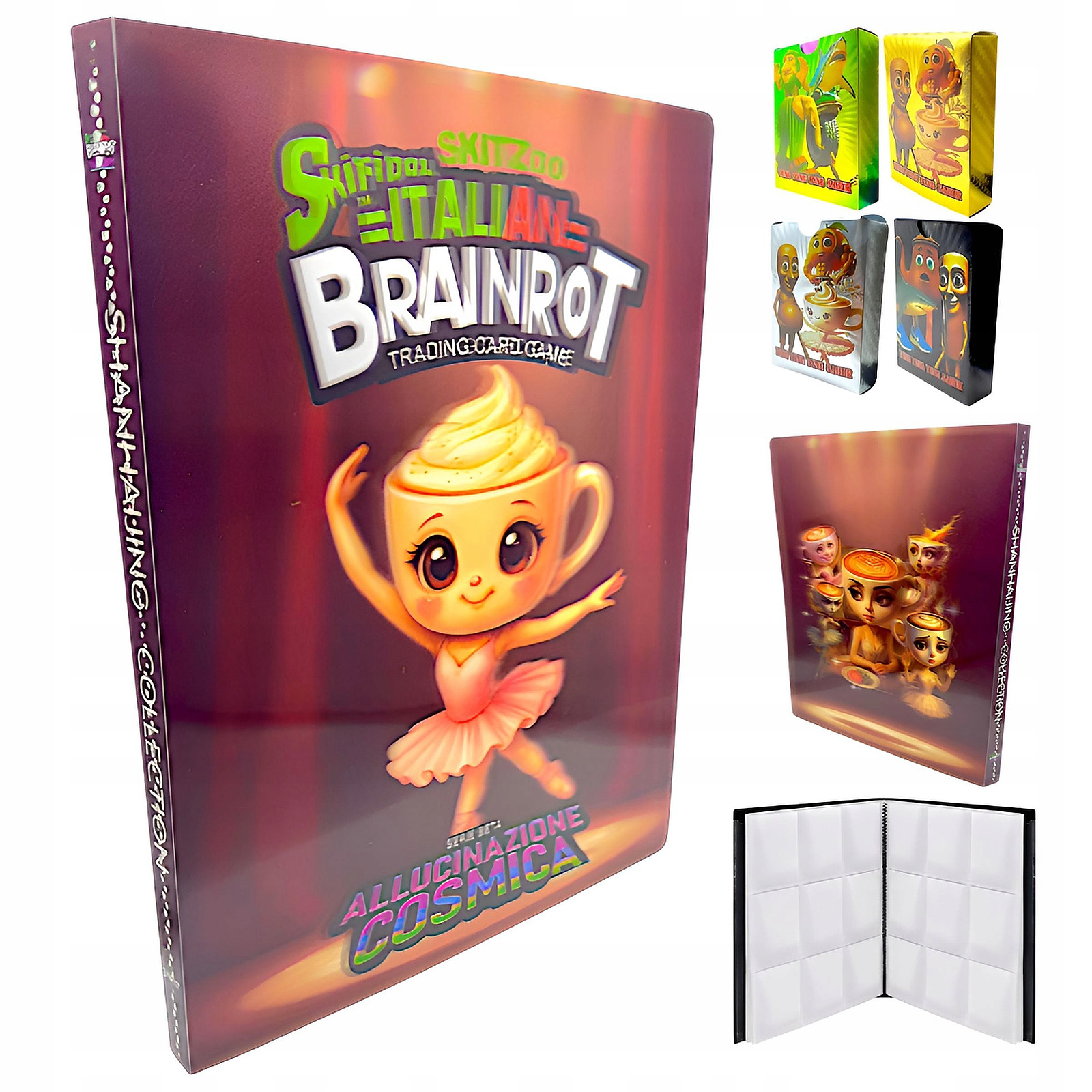 Album Brainrot na 432 karty + 55 kart kolekcjonerskich TCG - packshot produktu na bialym tle - ujecie 1