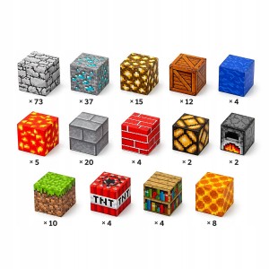 Klocki magnetyczne 200 elementów + 2 figurki – zestaw konstrukcyjny - packshot produktu na białym tle - ujęcie 4