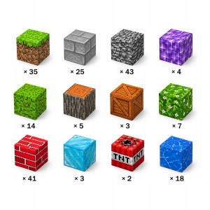 Klocki magnetyczne 200 elementów + 2 figurki – zestaw konstrukcyjny - packshot produktu na białym tle - ujęcie 4