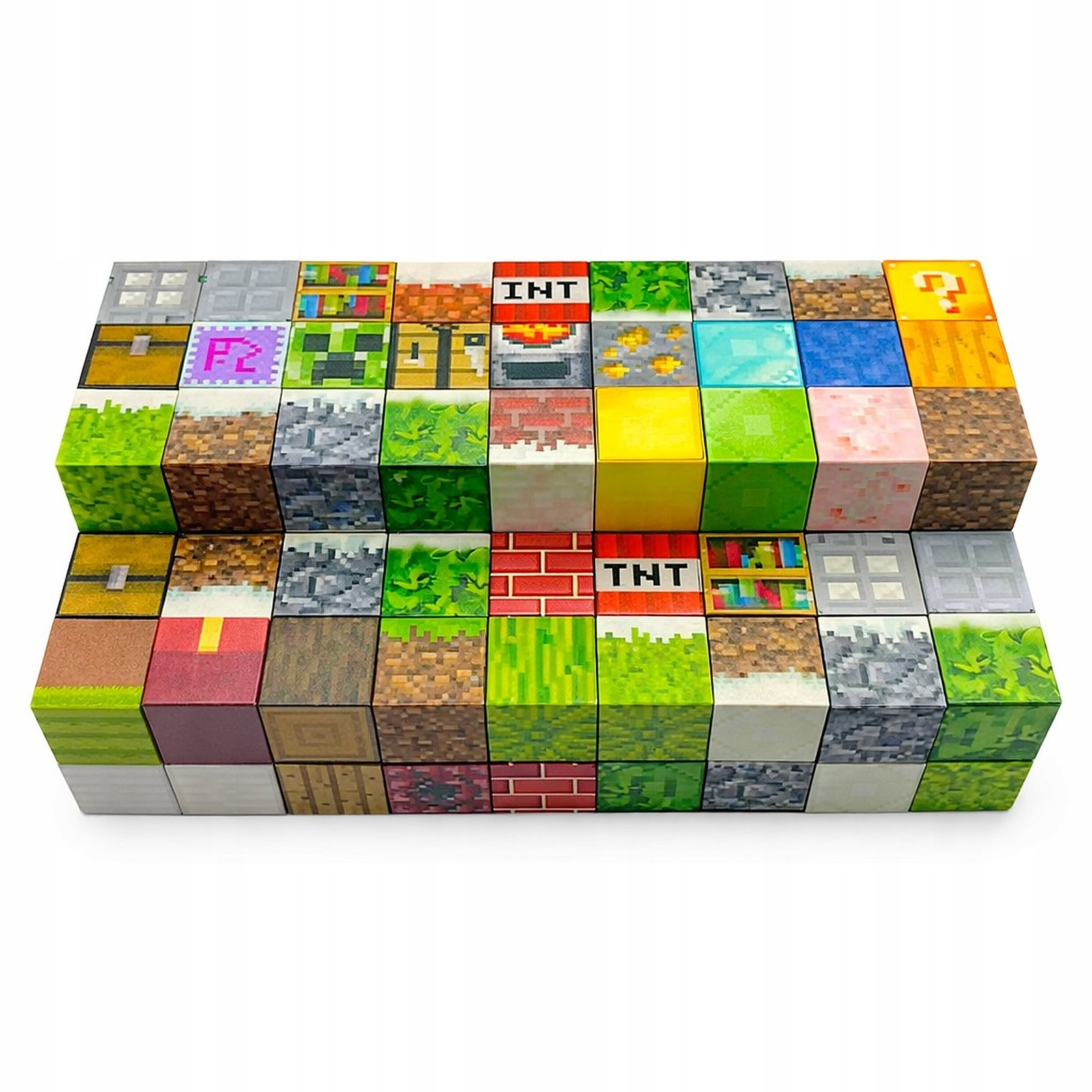 Klocki magnetyczne LED 108 elementów + 4 figurki i akcesoria - packshot produktu na białym tle - ujęcie 9