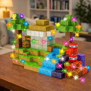 Klocki magnetyczne LED 216 elementów + 8 figurek i akcesoria - zdjecie produktu - ujecie 5