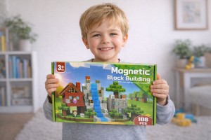 Klocki magnetyczne 108 elementów – mega zestaw konstrukcyjny - zdjęcie prezentacyjne produktu - ujęcie 7