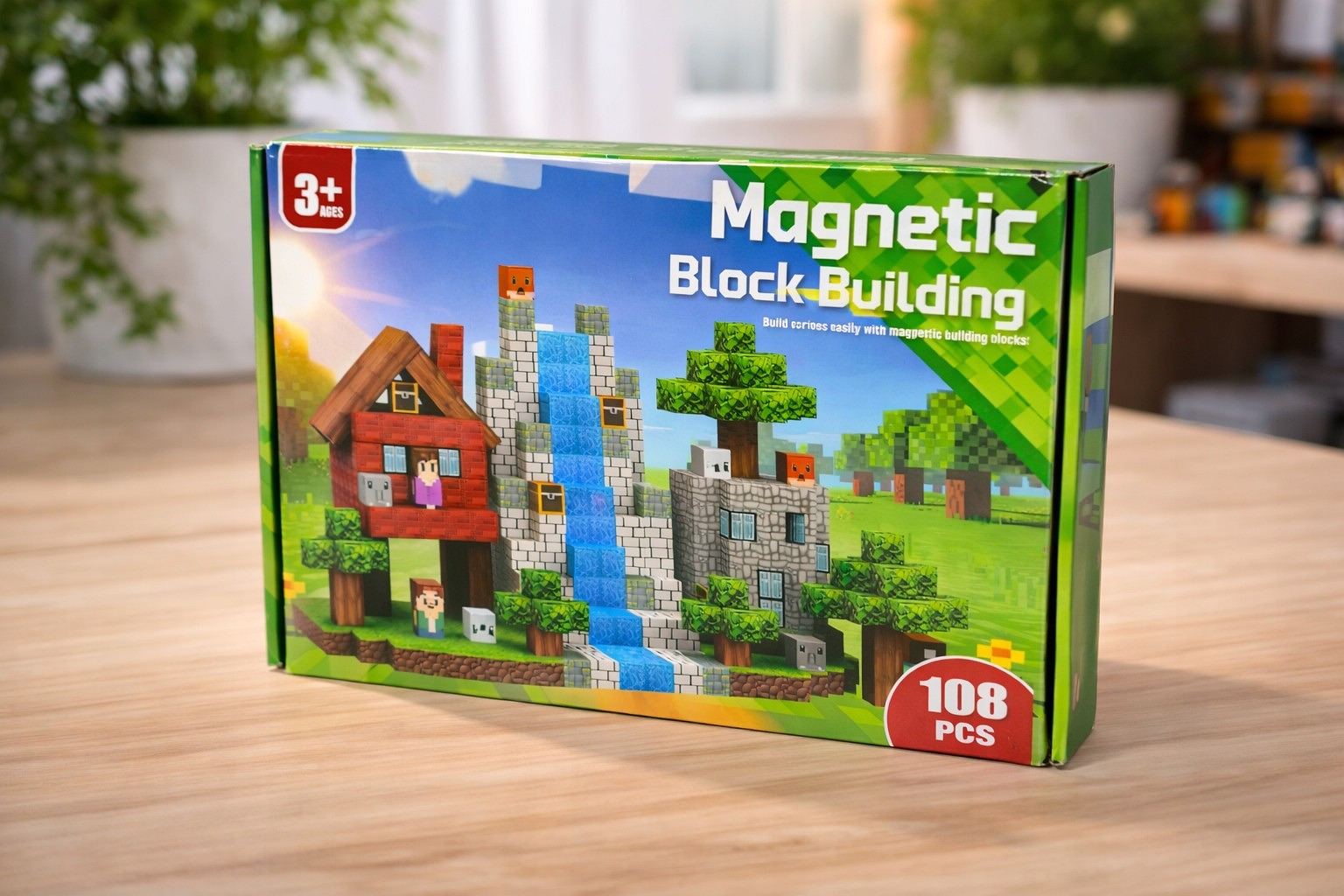 Klocki magnetyczne 108 elementów – mega zestaw konstrukcyjny - zdjęcie prezentacyjne produktu - ujęcie 8