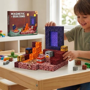 Klocki magnetyczne 3D 133 elementy + 2 figurki - zdjęcie prezentacyjne produktu - ujęcie 5