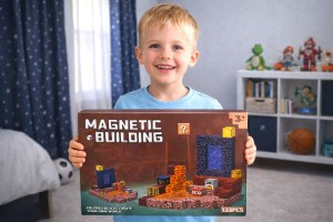 Klocki magnetyczne 3D 133 elementy + 2 figurki - zdjęcie prezentacyjne produktu - ujęcie 7