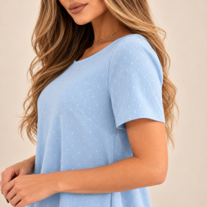 Błękitna sukienka midi oversize we wzór zebry - zdjęcie 8